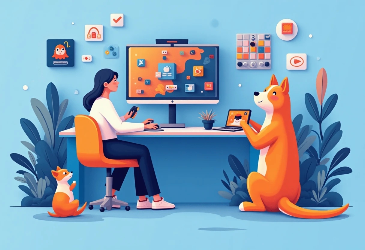 Mobile pet rescue games illustration