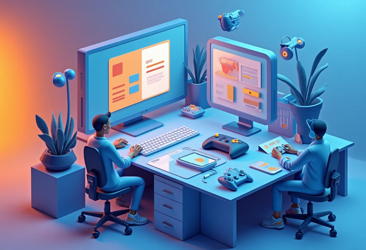 Streaming app icons in a digital space