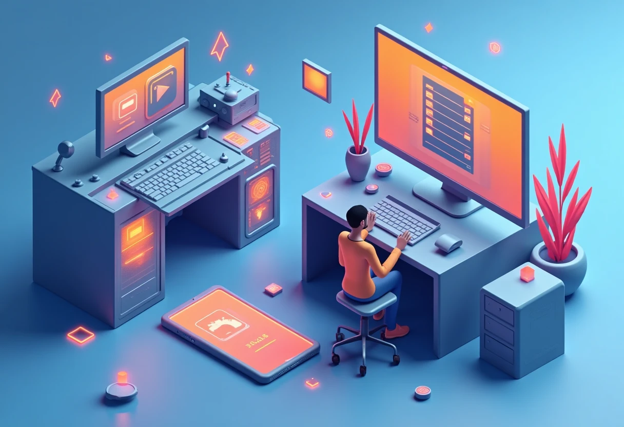 Illustration de jeux mobiles gratuits