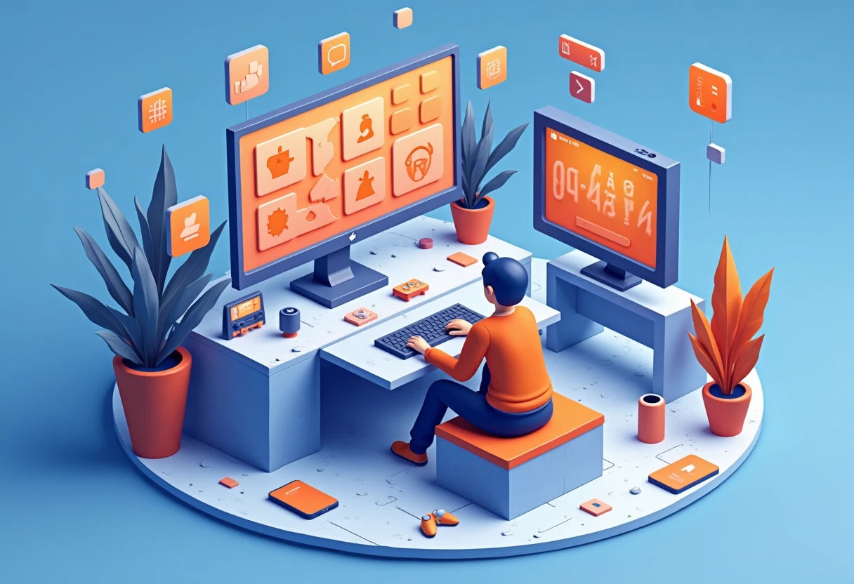 Diverse streaming apps represented as colorful tiles